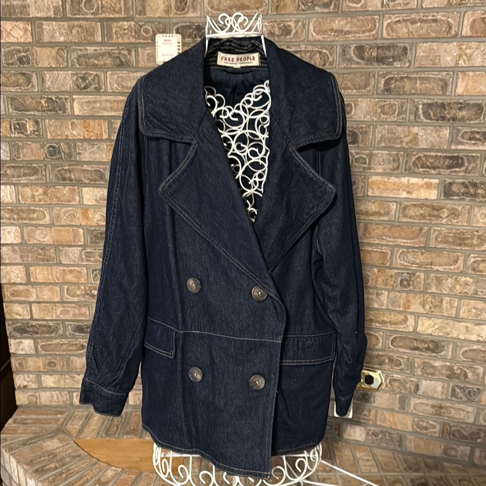 Free People Women's Black Denim Jacket